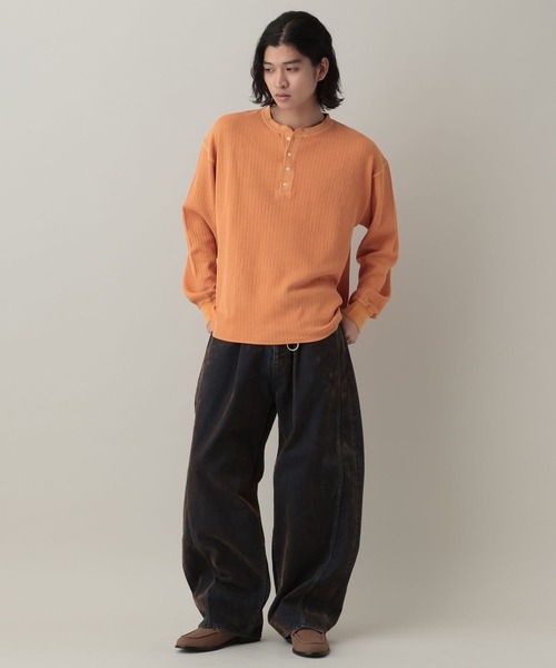 RAGEBLUE（レイジブルー） tシャツ Pigment Honeycomb Henryneck