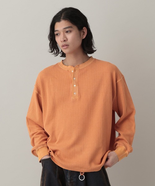 RAGEBLUE（レイジブルー） ヘンリーネック tシャツ Pigment Honeycomb