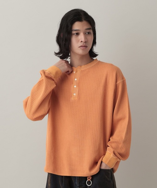 RAGEBLUE（レイジブルー） ヘンリーネック tシャツ Pigment Honeycomb