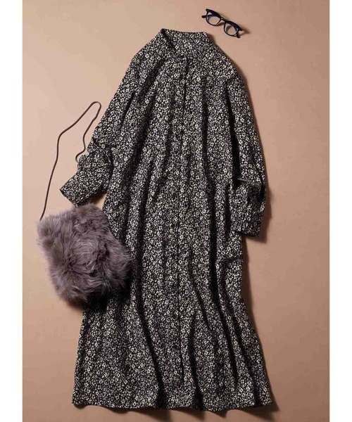 「Live in comfort」 長袖ワンピース 4L レッド レディース_画像2