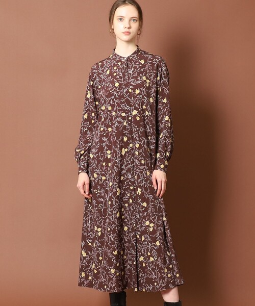 「DRESSTERIOR」 長袖ワンピース 34 ブラウン レディースの画像