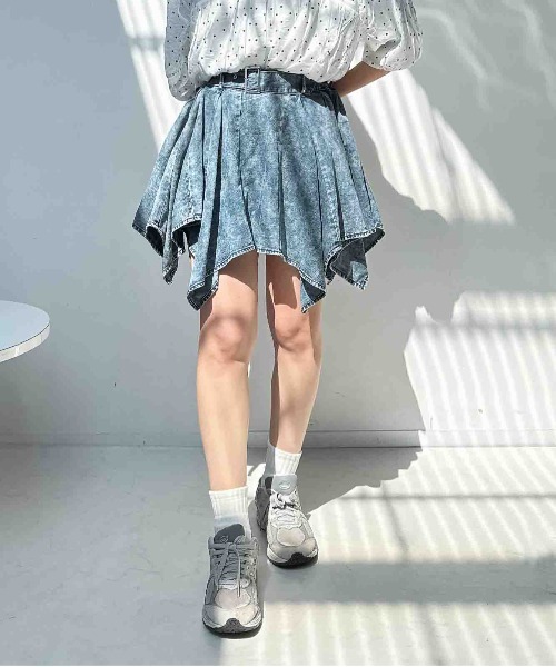 AS KNOW AS（アズノゥアズ） スカート 夏 ベルト付き イレギュラーへ