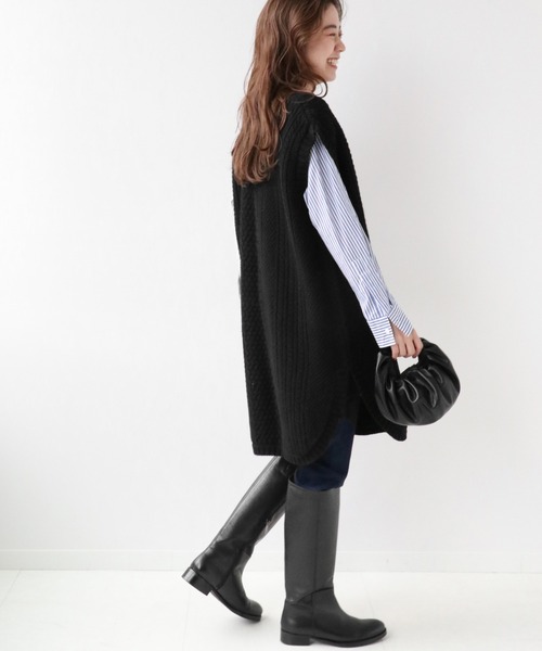 「JOURNAL STANDARD relume」 ニットベスト FREE ブラック レディース_画像5