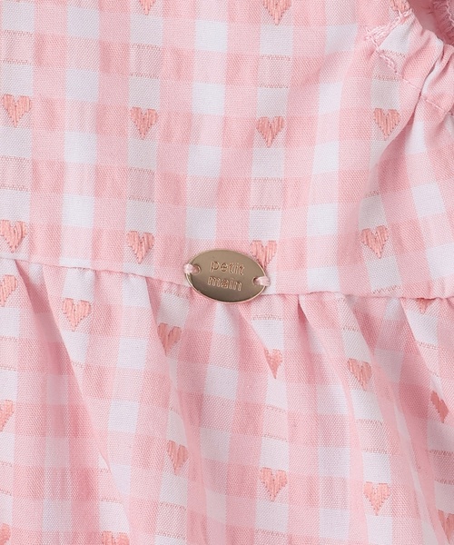 petit main チュニック ハートギンガムチュニック キッズ 子供服