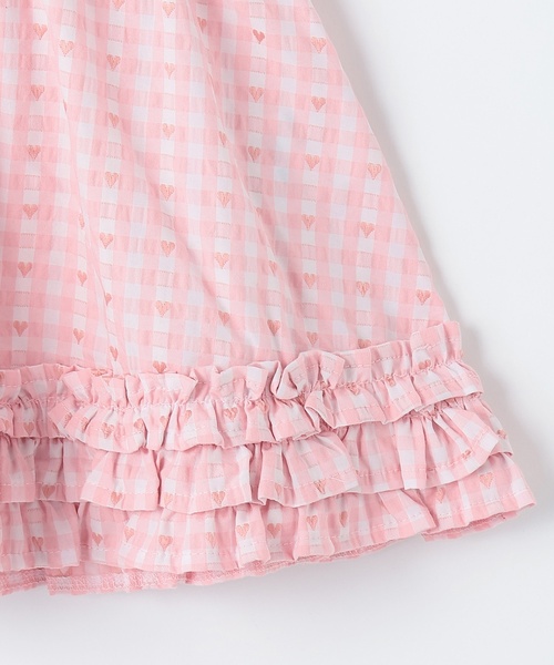 petit main チュニック ハートギンガムチュニック キッズ 子供服 