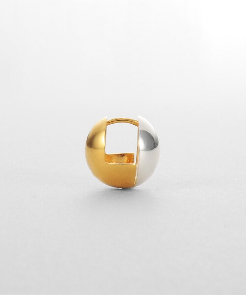 ピアス シルバー コンビカラー ハギーピアス ボールS レディースの画像