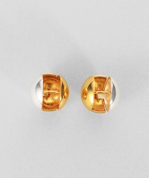 ピアス シルバー コンビカラー ハギーピアス ボールS レディースの画像