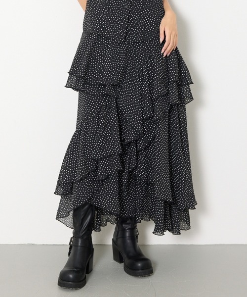 SLY（スライ） ロング スカート LAYERE SHEER FLARE L/SK レイヤー