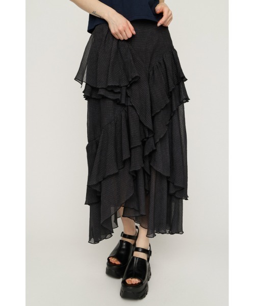 SLY（スライ） ロング スカート LAYERE SHEER FLARE L/SK レイヤー