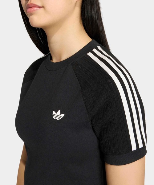 tシャツ スリム ニット スリーストライプス Tシャツ / アディダスオリジナルス adidas Originals キッズ 子供服 男の子 女の子の画像