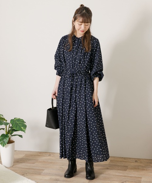 「URBAN RESEARCH Sonny Label」 長袖ワンピース FREE ブラック レディース_画像5