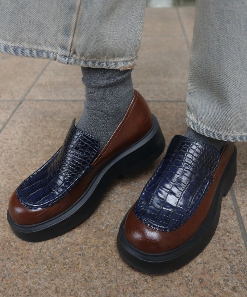 Ameri（アメリ） ローファー PLATFORM MIX MATERIAL LOAFER レディース 
