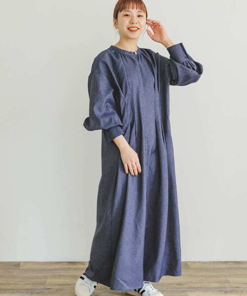 「ITEMS URBANRESEARCH」 長袖ワンピース FREE ブルー レディース_画像7