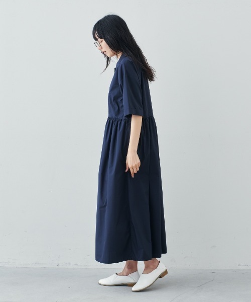 「Live in comfort」 半袖ワンピース S ダークネイビー レディース_画像8