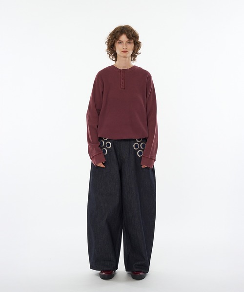「WISH FOR EVER」 長袖Tシャツ MEDIUM ダークブラウン メンズ_画像5