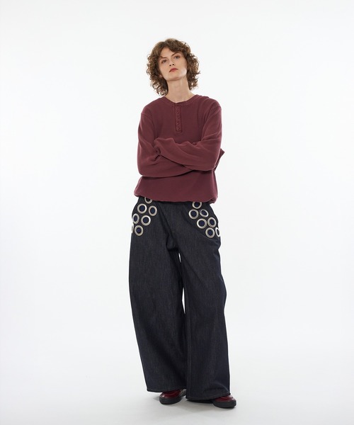 「WISH FOR EVER」 長袖Tシャツ MEDIUM ダークブラウン メンズ_画像7