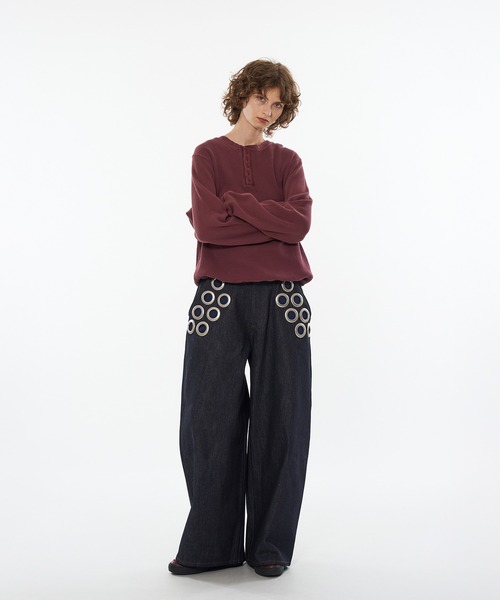 「WISH FOR EVER」 長袖Tシャツ MEDIUM ダークブラウン メンズ_画像8