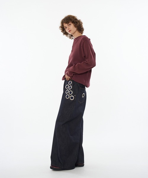 「WISH FOR EVER」 長袖Tシャツ MEDIUM ダークブラウン メンズ_画像9
