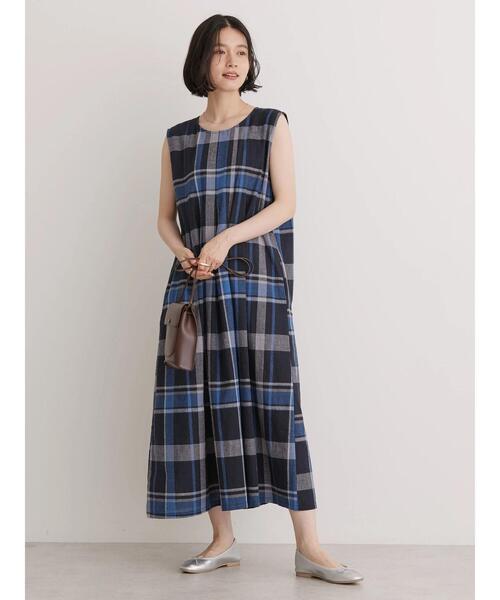 「AMERICAN HOLIC」 ノースリーブワンピース L ネイビー レディース_画像4