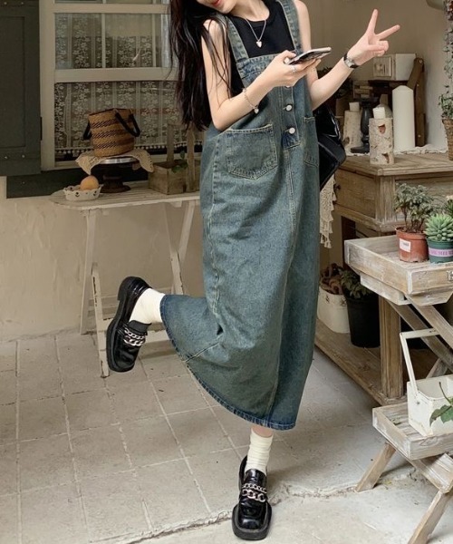 「gossip!ロサンゼルス」 サロペットスカート M ブルー レディース_画像3