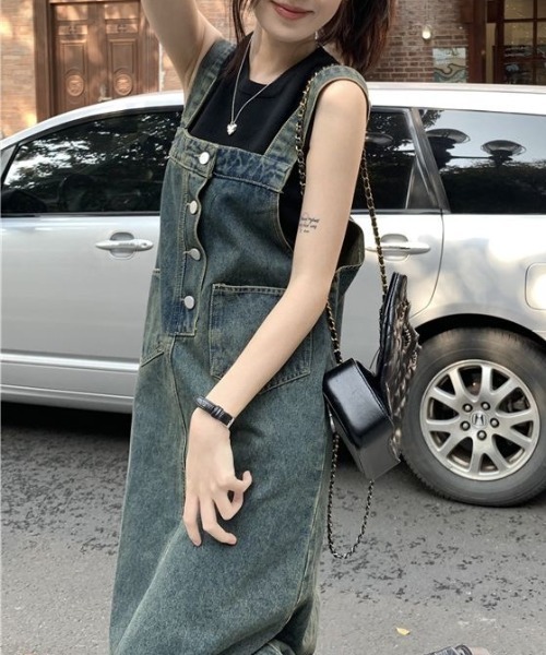 「gossip!ロサンゼルス」 サロペットスカート M ブルー レディース_画像6