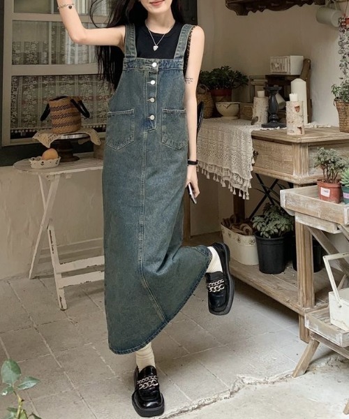 「gossip!ロサンゼルス」 サロペットスカート M ブルー レディース_画像8
