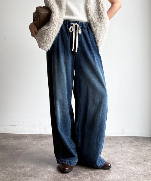 「DouDou」 デニムパンツ 36 ブルー レディース_画像7