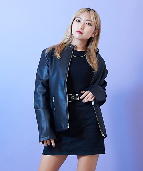 サイズ1SビッキーVICKY 真白の本革ライダースジャケット上着パンツスカートに 3_4ce956fb-6851-44a8-8acf-