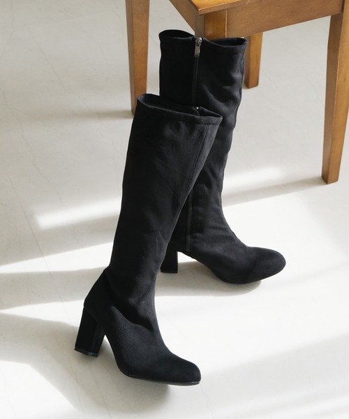 ロングブーツ ANATOMIC STITCH BOOTS fur attach stretch long boots【black】 – BUNNY APARTMENT