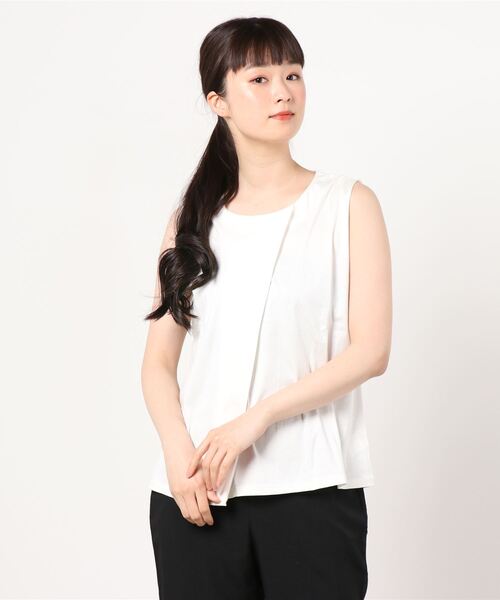 tシャツ エコヴェロコットン スリーブレストップ レディース
