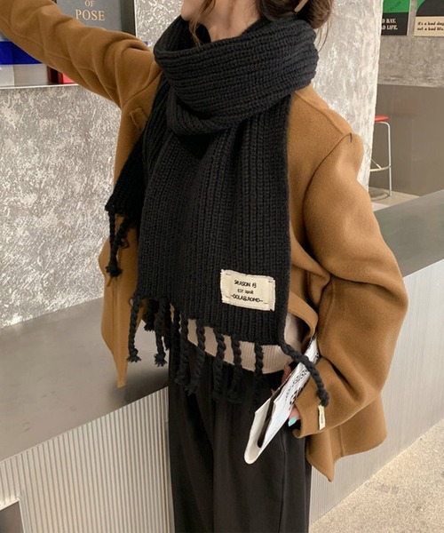 me+em select（ミームセレクト） マフラー 「6色展開」レタリングタグ