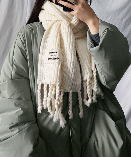 me+em select（ミームセレクト） マフラー 「6色展開」レタリングタグ