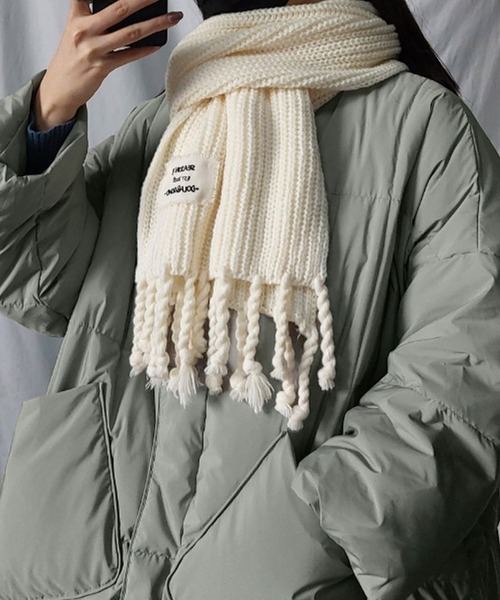 me+em select（ミームセレクト） マフラー 「6色展開」レタリングタグ