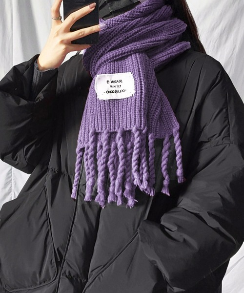 me+em select（ミームセレクト） マフラー 「6色展開」レタリングタグ