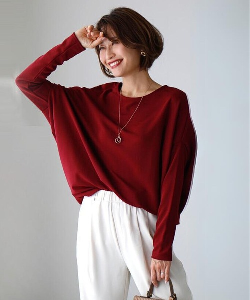 tシャツ 究極の着痩せ　落ち感ドルマントップス長袖 レディース Ehre style tシャツ 究極の着痩せ 落ち感ドルマントップス長袖