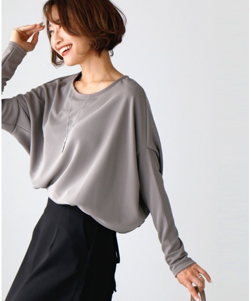 tシャツ 究極の着痩せ　落ち感ドルマントップス長袖 レディース Ehre style tシャツ 究極の着痩せ 落ち感ドルマントップス長袖