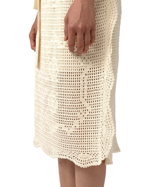 ベスト ジレ Crochet Knit Vest レディースの画像