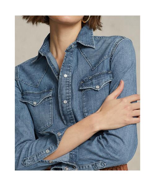 Ralph Lauren RRL デニム ウエスタンシャツ | ブルー | FARFETCH JP