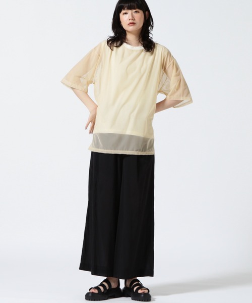 tシャツ DROIT BELLO (ドロイトベロ) レイヤードシアーTシャツ レディース DROIT BELLO tシャツ (ドロイトベロ) レイヤードシアーTシャツ