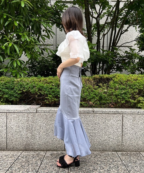 axes femme POETIQUE スカート レディース シフォン切替マーメイド