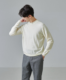 ABAHOUSE セーター ニット 「シルクの様な光沢」カシミヤ モックネック