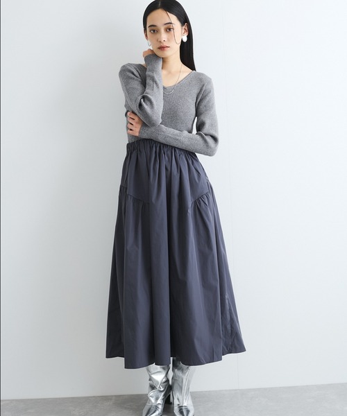 VIS ワンピース 「前後2WAY」ニットドッキングワンピース