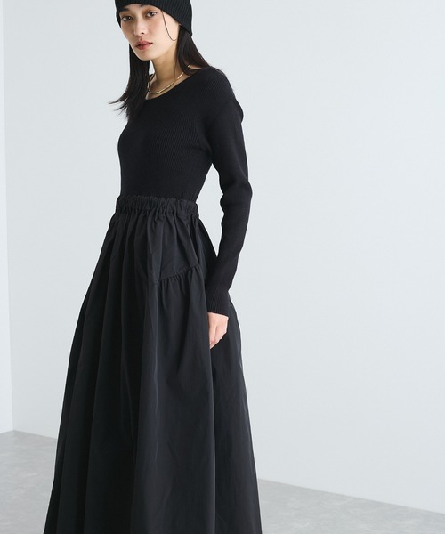 VIS（ビス） ワンピース 「前後2WAY」ニットドッキングワンピース