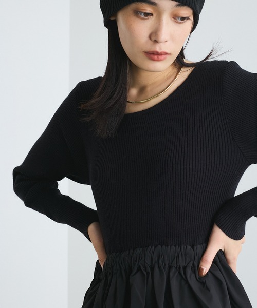 VIS（ビス） ワンピース 「前後2WAY」ニットドッキングワンピース