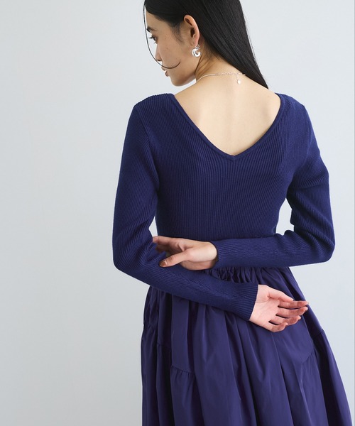 VIS（ビス） ワンピース 「前後2WAY」ニットドッキングワンピース