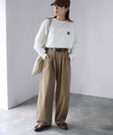 tシャツ めがねキツネ胸刺繍ロンT レディースの詳細画像3