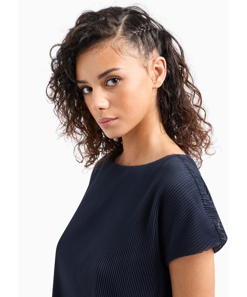 tシャツ 「A|X アルマーニ エクスチェンジ」シアープリーツブラウス レディース ARMANI EXCHANGE tシャツ 「A|X アルマーニ エクスチェンジ