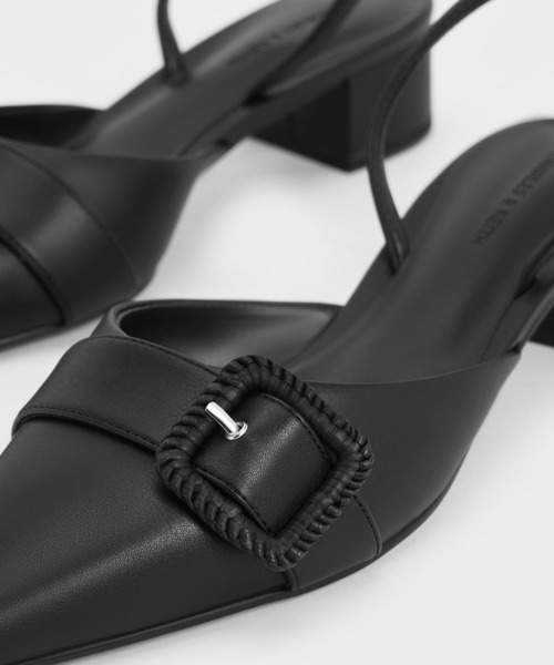 CHARLES ＆ KEITH パンプス ウーブンバックル スリングバック