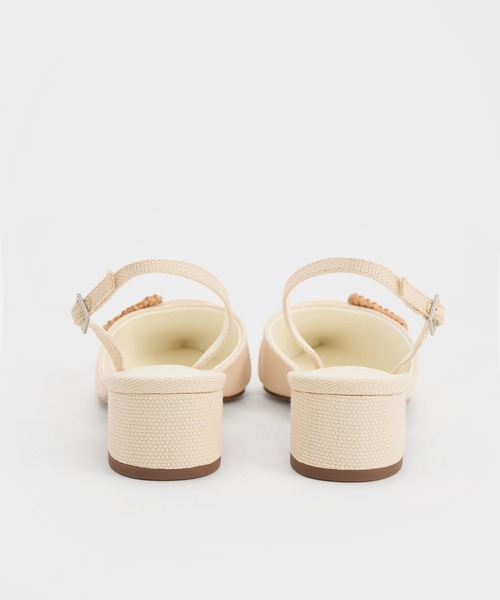 CHARLES & KEITH◆バックル付き スリングバックミュール◆送料込 CHARLES ＆ KEITH パンプス ウーブンバックル スリングバック