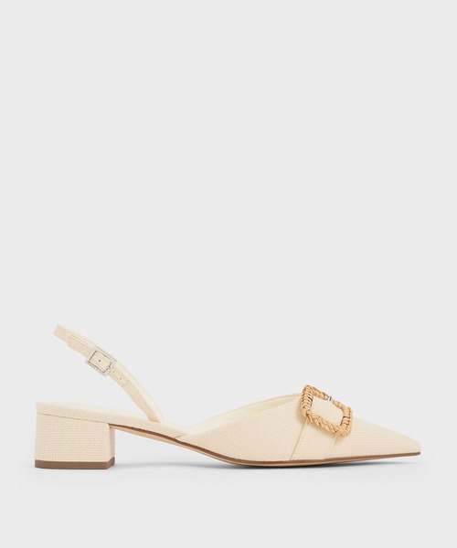 CHARLES ＆ KEITH パンプス ウーブンバックル スリングバック